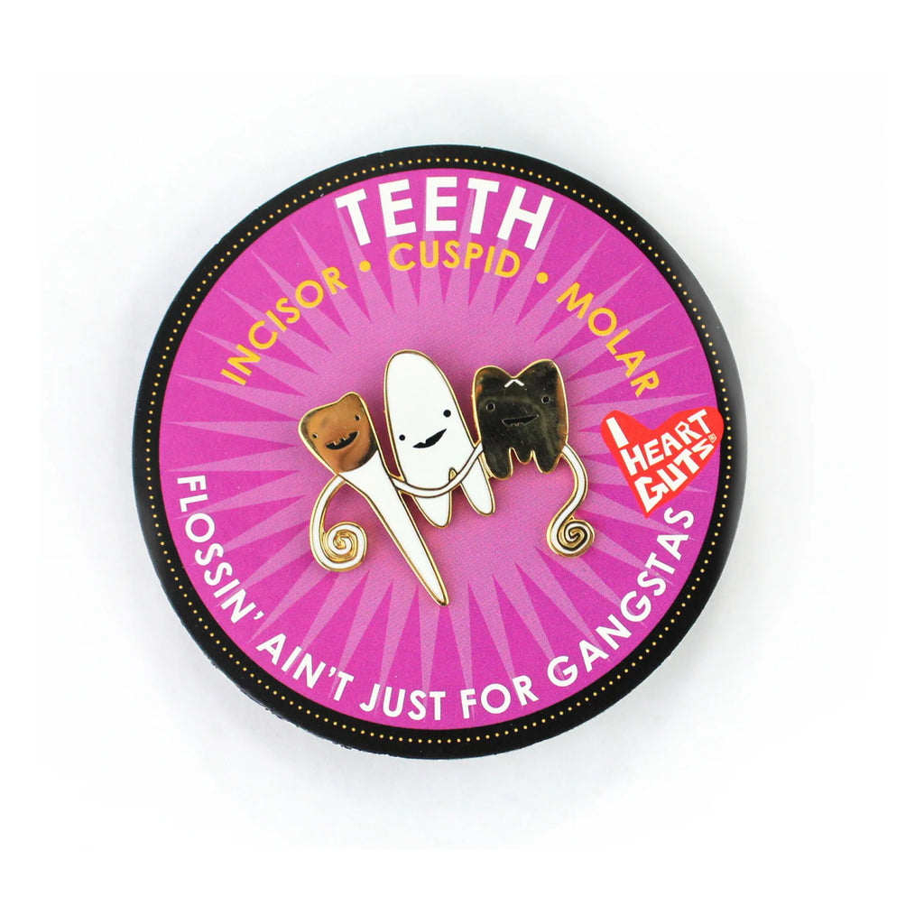 Teeth Lapel Pin packaging.