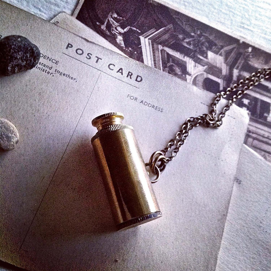 Telescope Necklace Brass - disassembled.