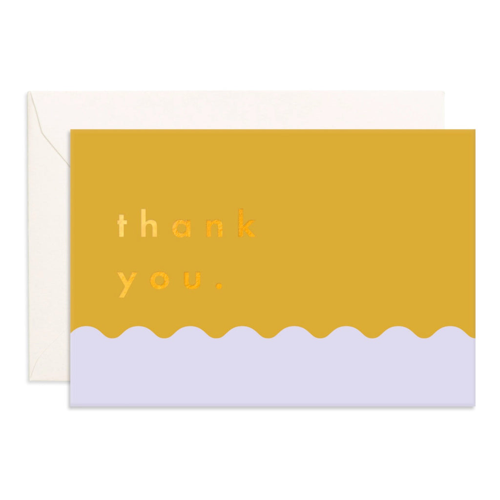 Thank You Mustard Ripple Mini Greeting Card.