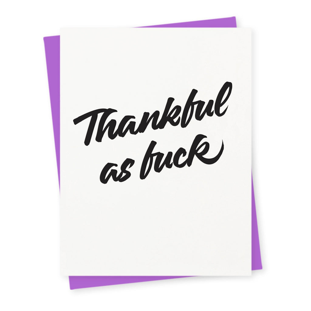 Thankful AF Letterpress Thank You Card.