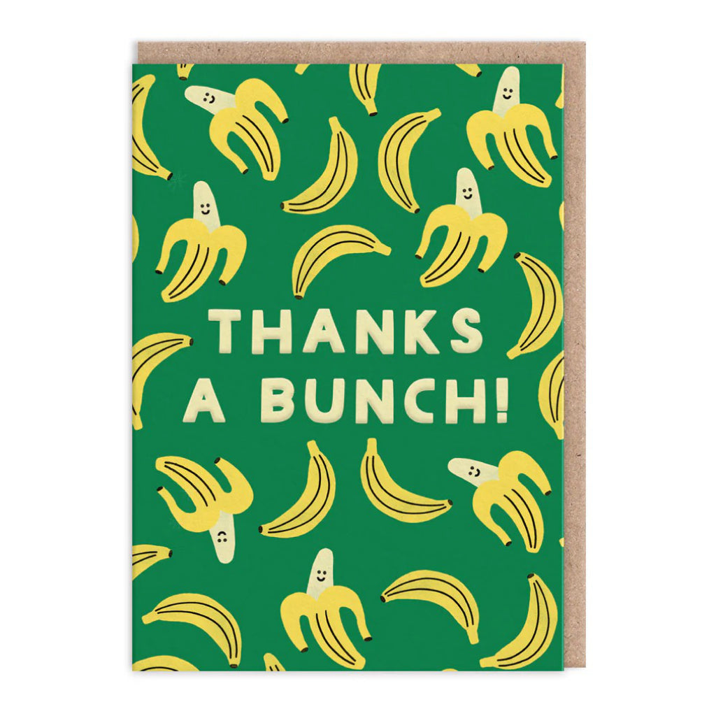 Thanks A Bunch Smiley Bananas Card .