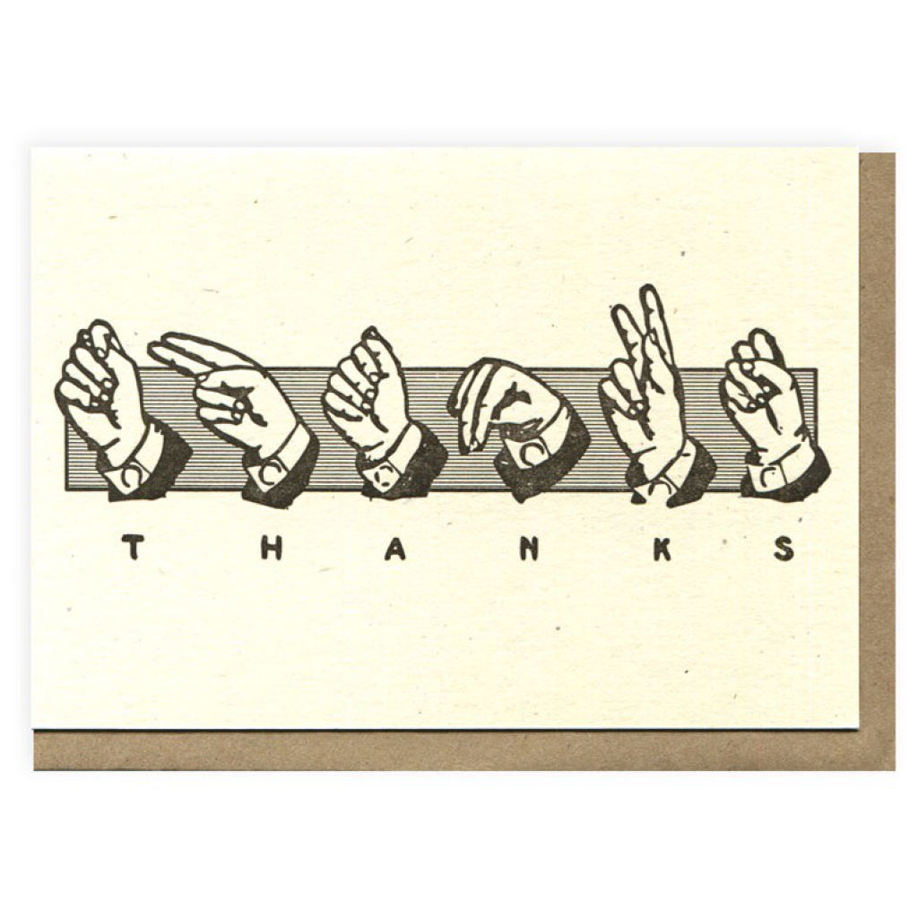 Thanks Sign Language Card | Blue Barnhouse – Outer Layer