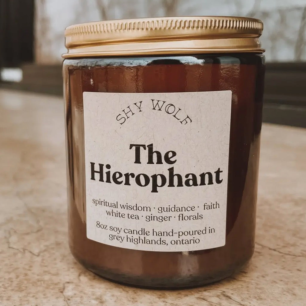 The Hierophant Tarot Soy Candle.