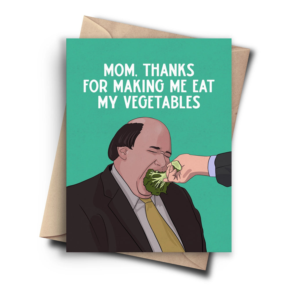 The Office Eat My Vegetables Mom Card.