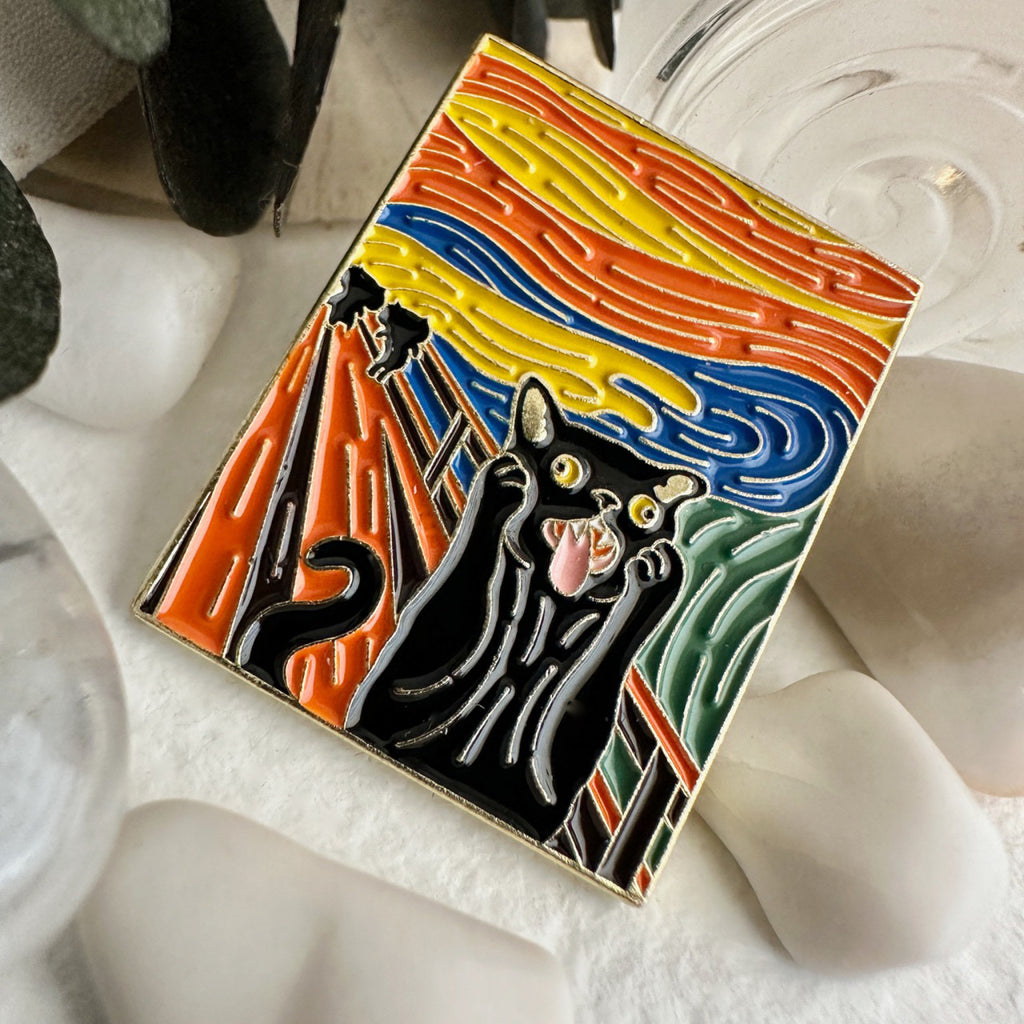 The Scream Cat Enamel Pin.