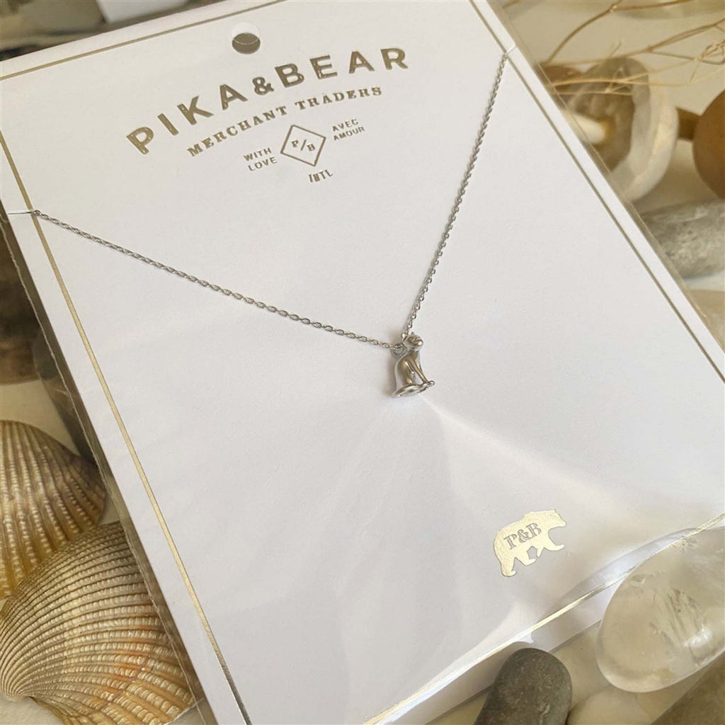 The Thinking Cat Charm Necklace Silver packaging.