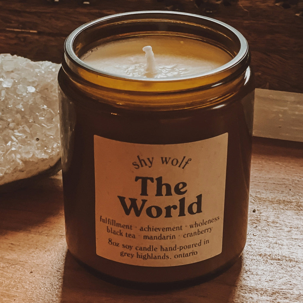 The World Tarot Soy Wax Candle.