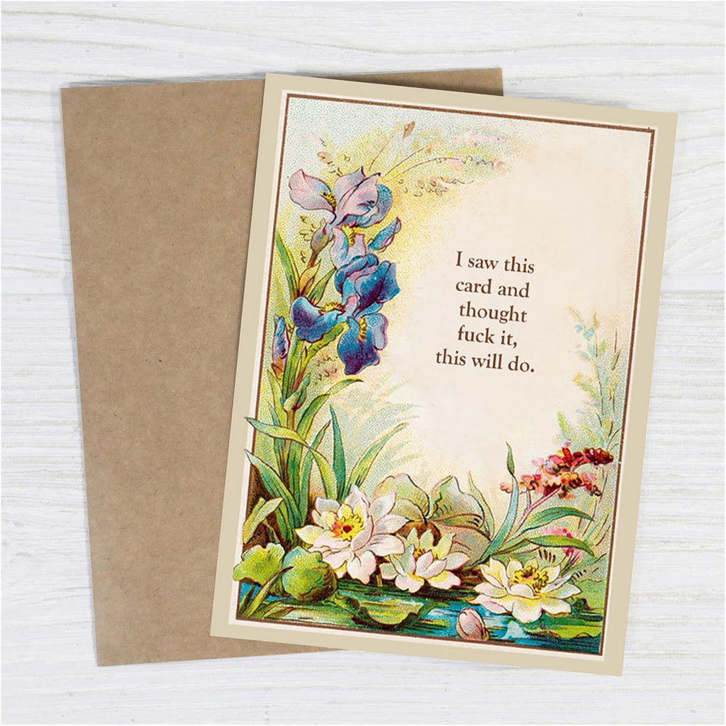 This Will Do Card on table.