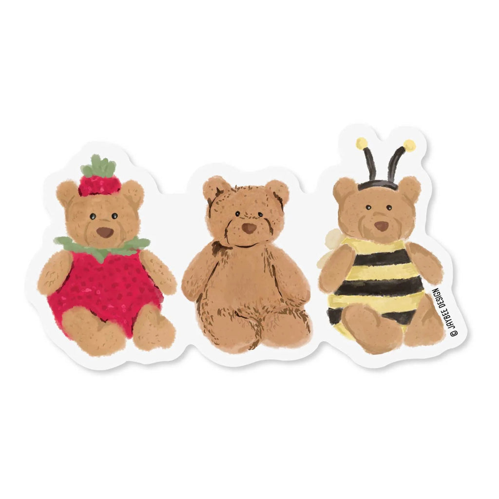 Three Little Bears Clear Sticker.