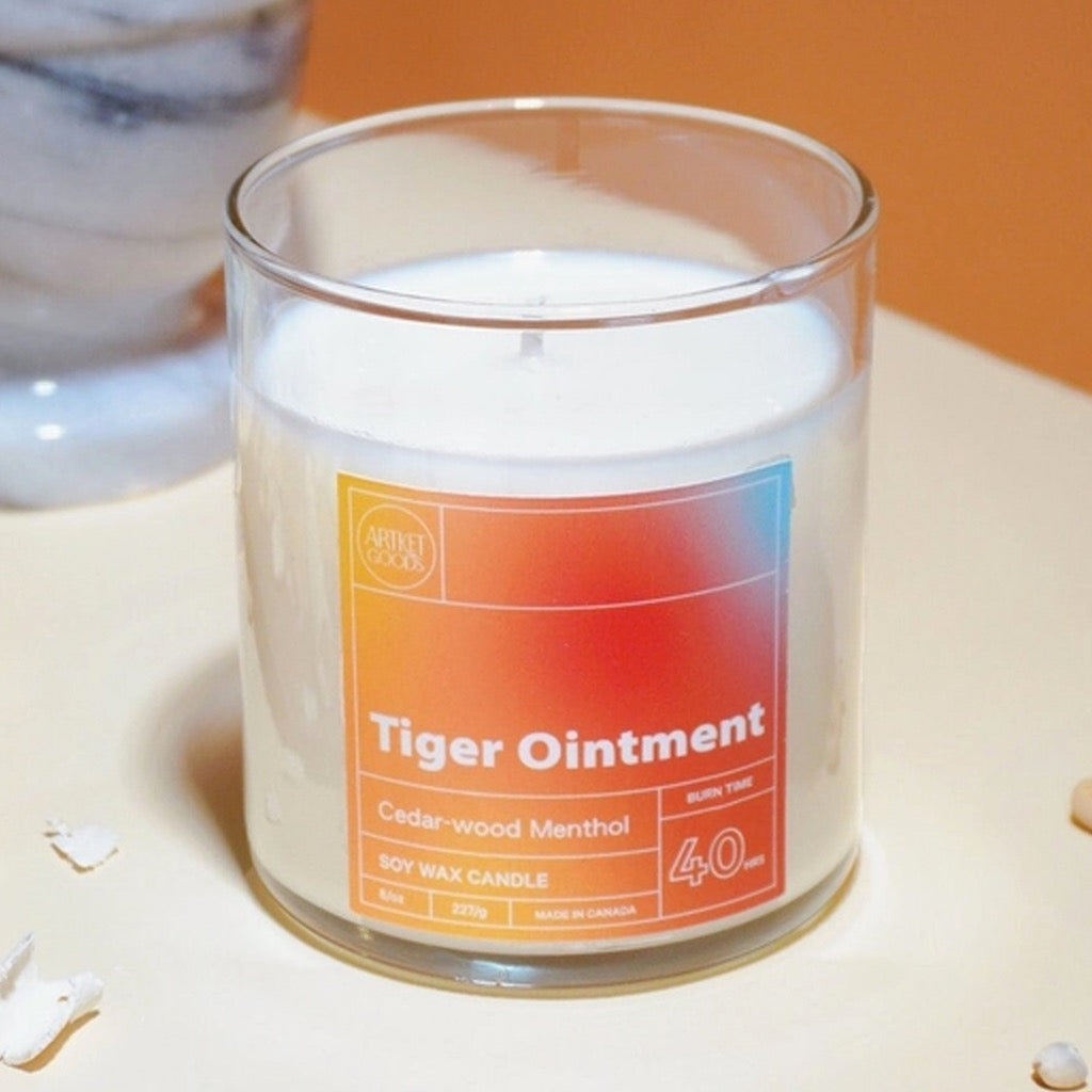 Tiger Ointment Soy Wax Blend Candle.