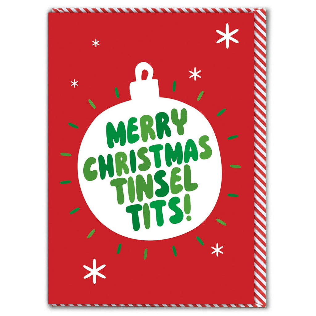 Tinsel Tits Merry Christmas Card.