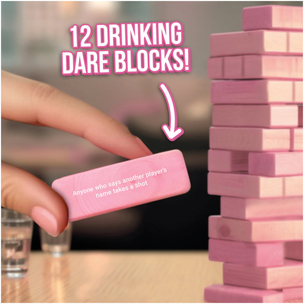 Tipple Topple Tower includes 12 blocks.