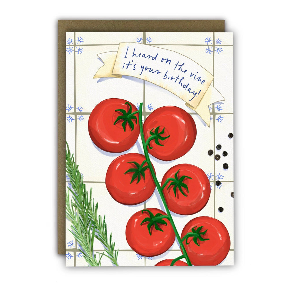 Tomato Vine Birthday Card.