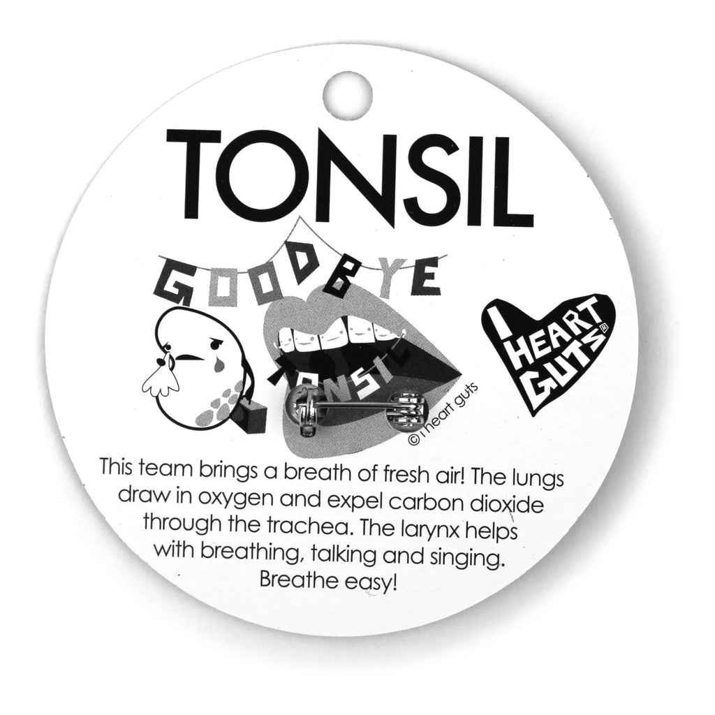 Tonsil Lapel Pin features.