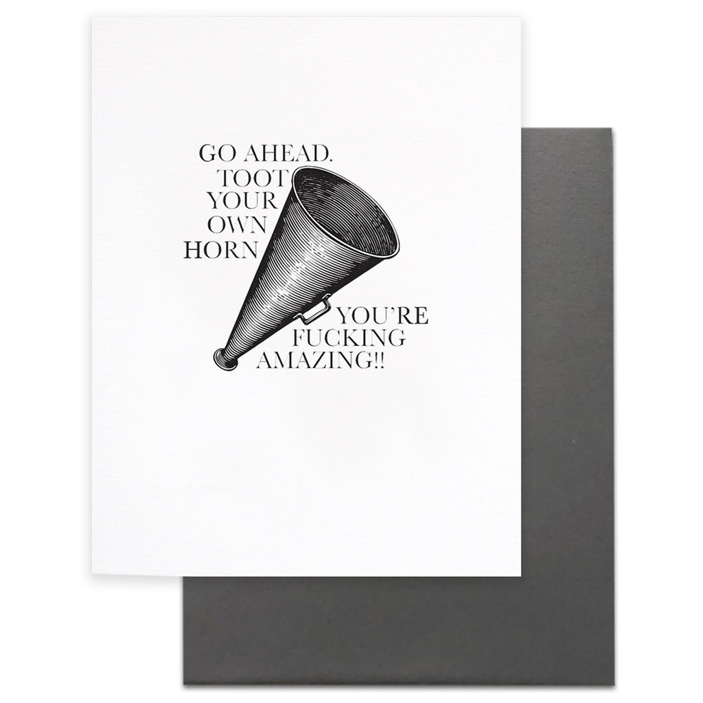Toot Your Own Horn Card.
