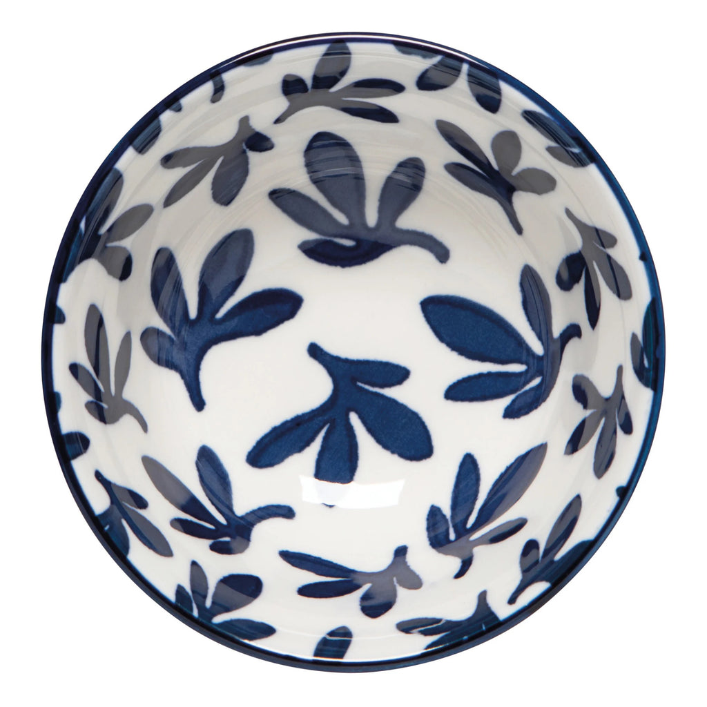 Top of Blue Floral Stamped Bowl 3.5 Inch.