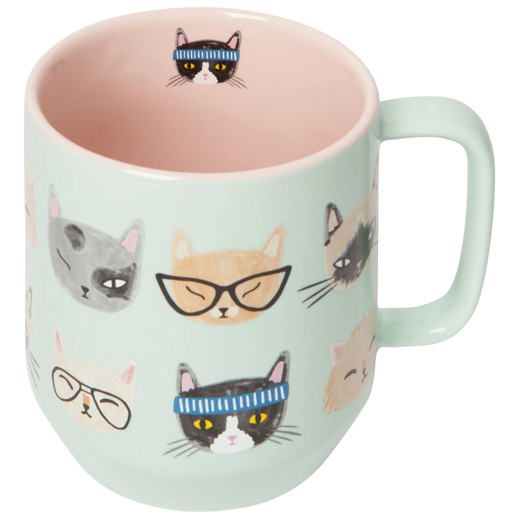 Top of Feline Fine Mega Mug.