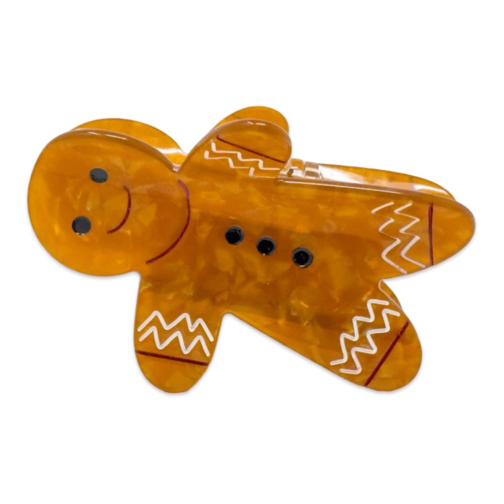 Top of Gingerbread Holiday Hair Claw.