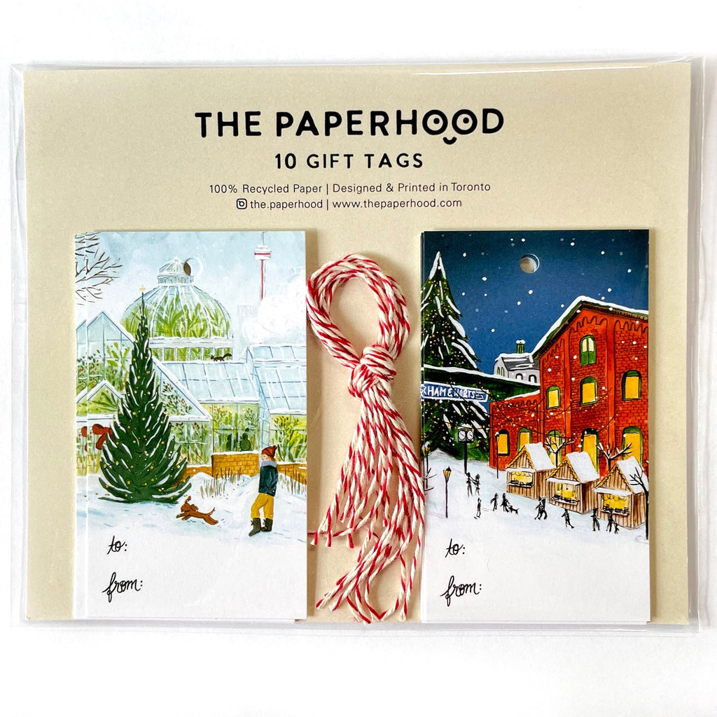 Toronto Allan Gardens & Distillery District Holiday Gift Tags.