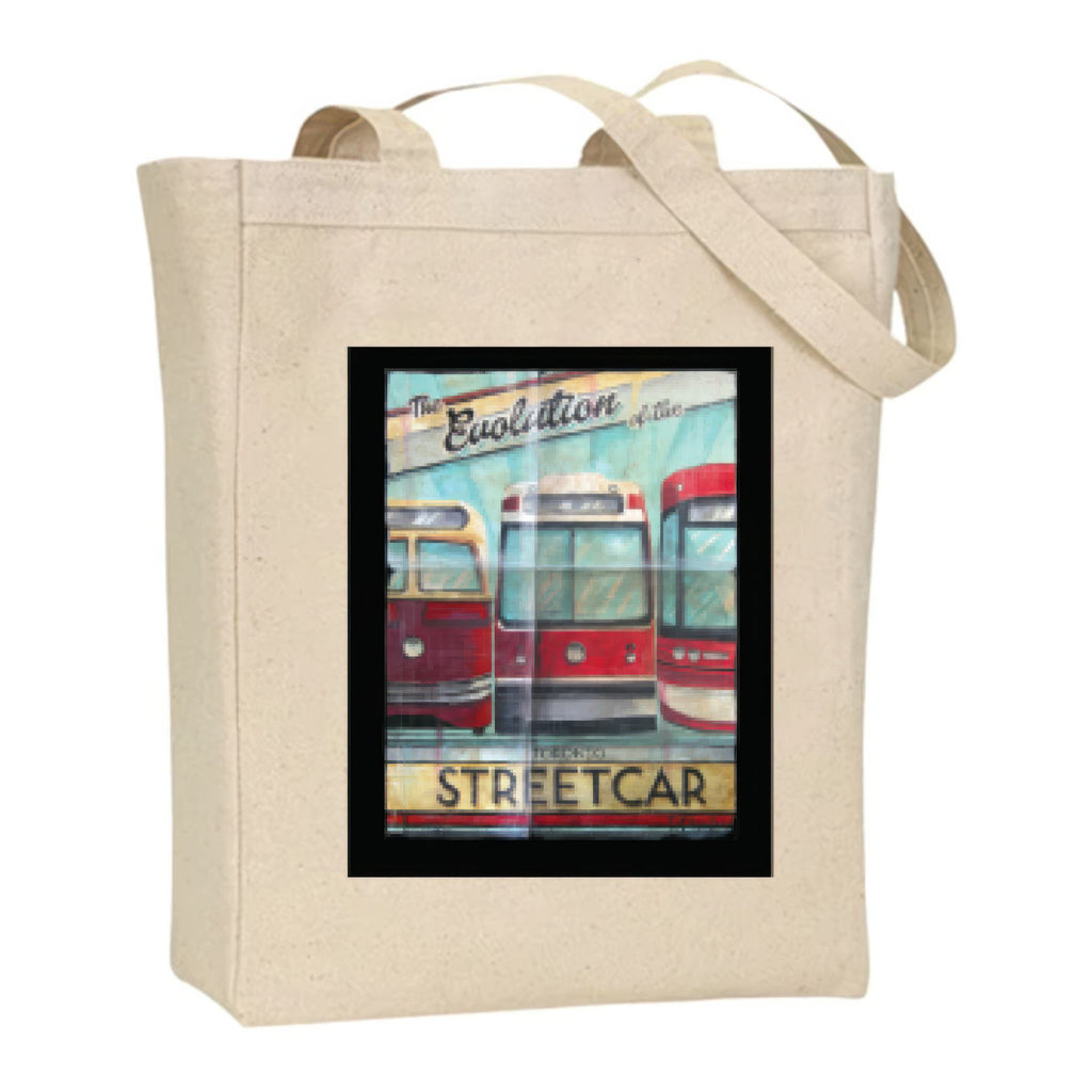 Toronto Evolution Of The Streetcar Tote Bag.