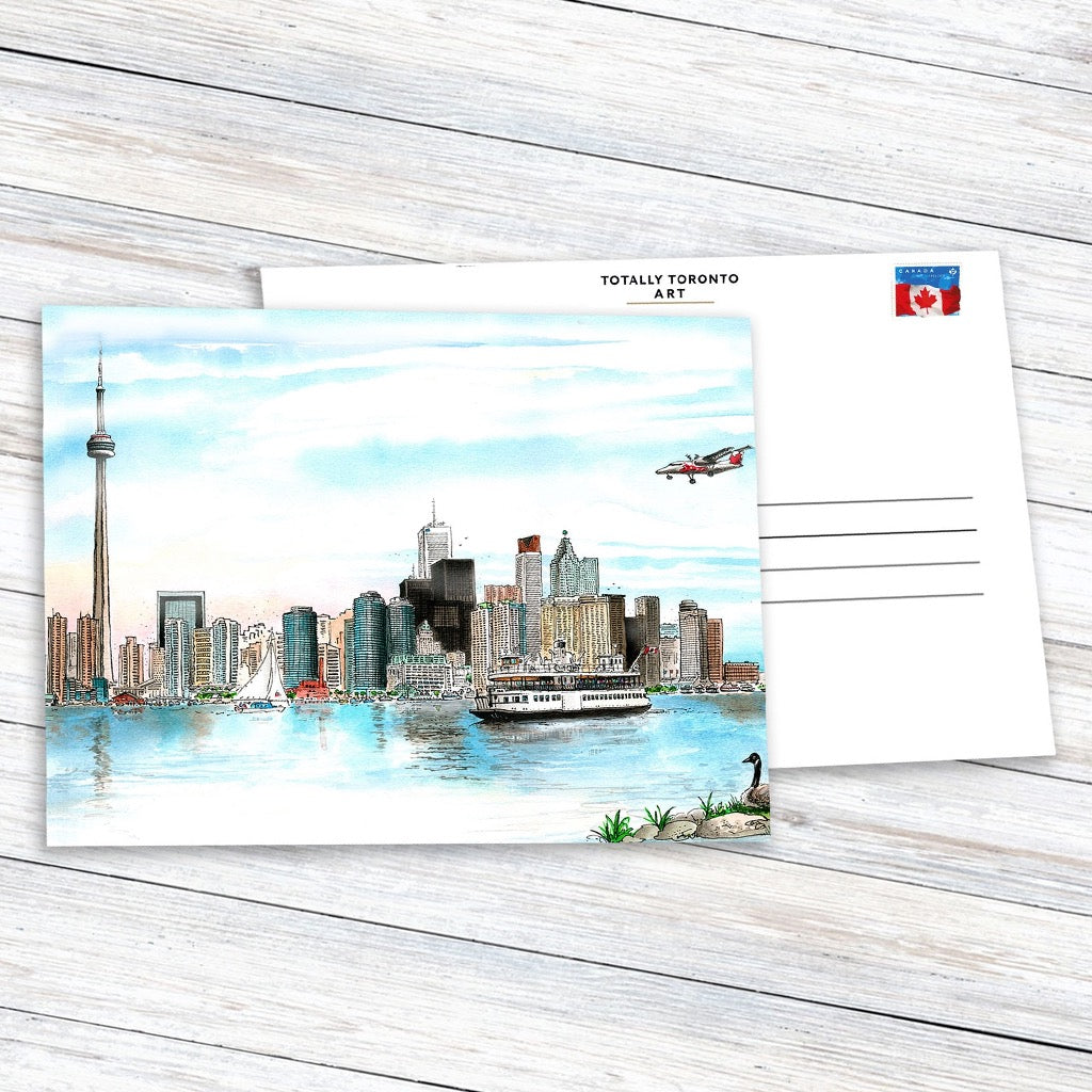 Toronto Skyline With Boats Postcard.