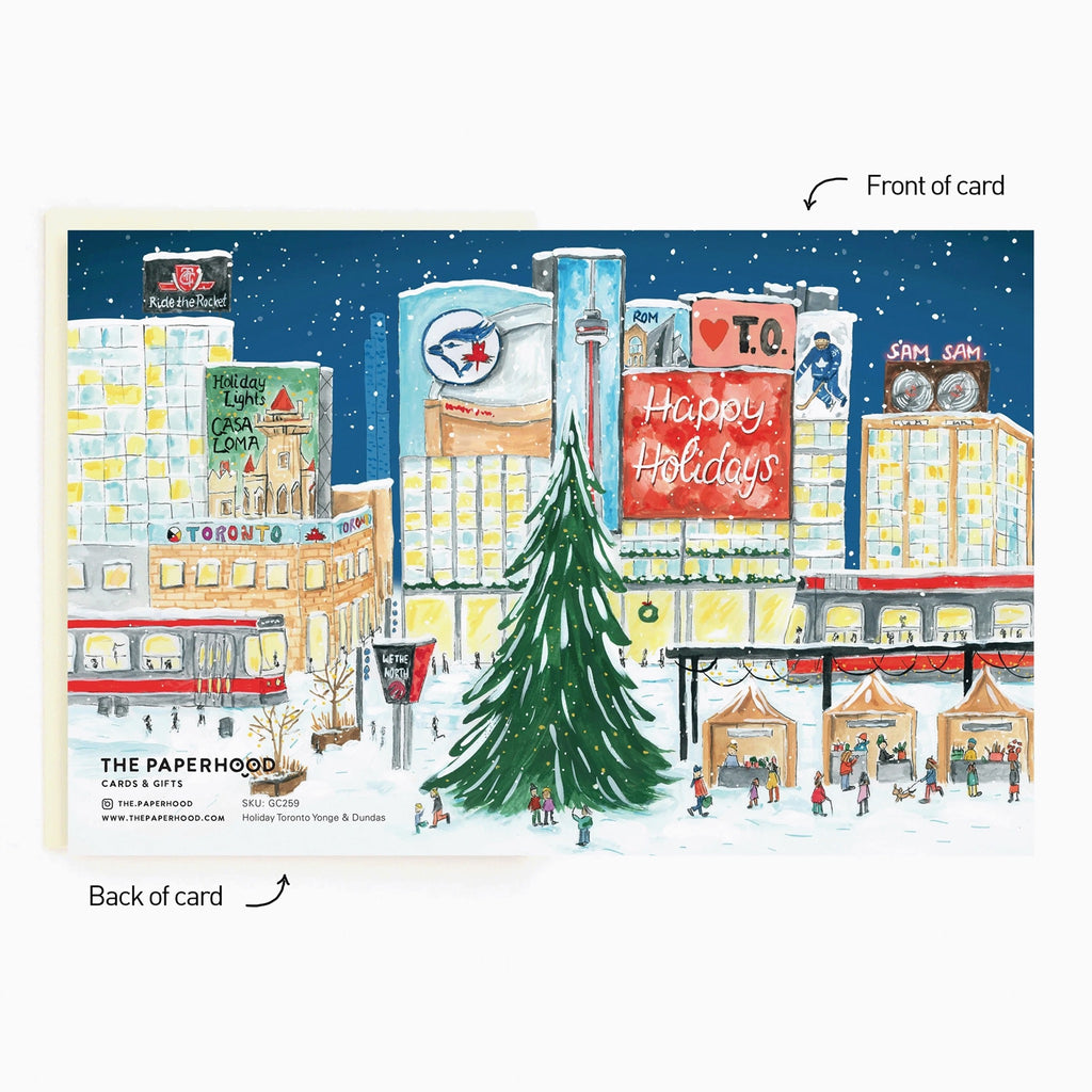 Toronto Yonge & Dundas Boxed Holiday Card front and back.