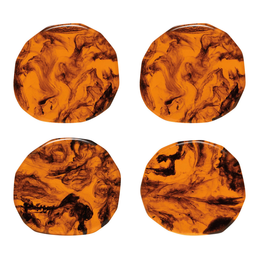 Tortoise Shell Resin Coaster Set of 4.