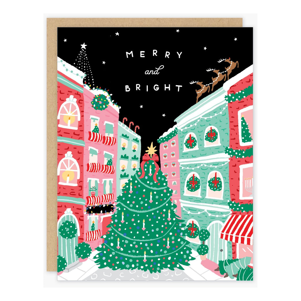 Town Tree Boxed Holiday Cards packaging.