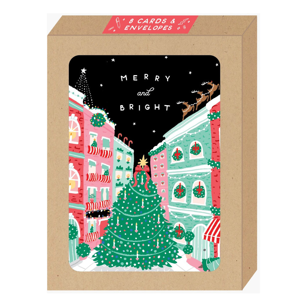 Town Tree Boxed Holiday Cards.