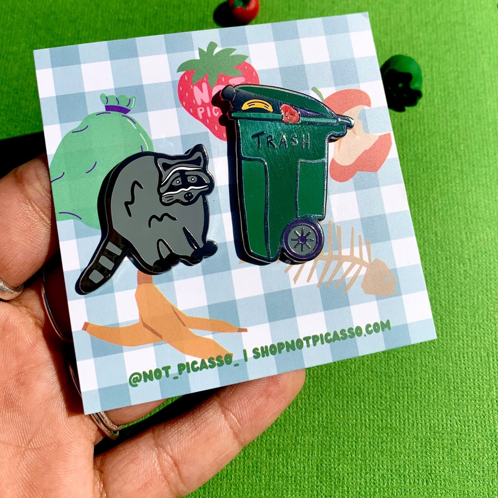 Trash Panda Enamel Pin Set packaging.