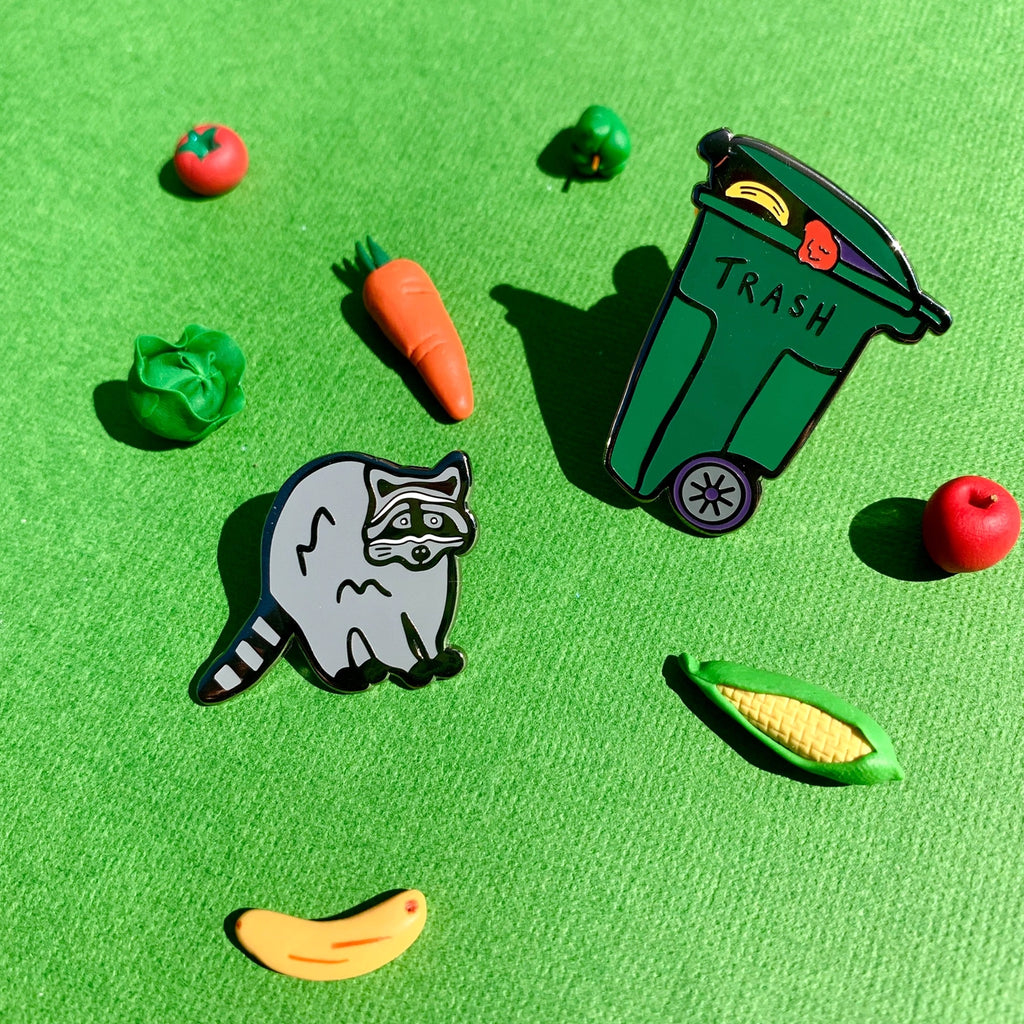 Trash Panda Enamel Pin Set.