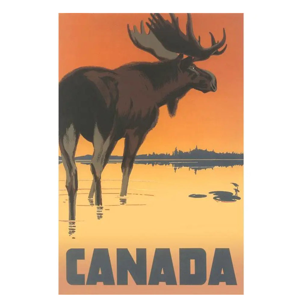  Travel Poster Moose Magnet.