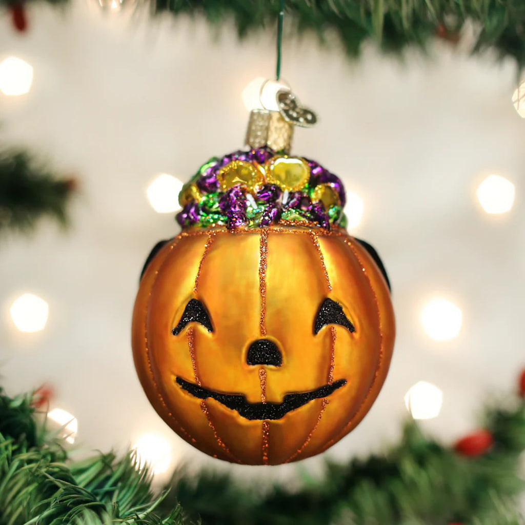 Trick Or Treat Ornament in tree.