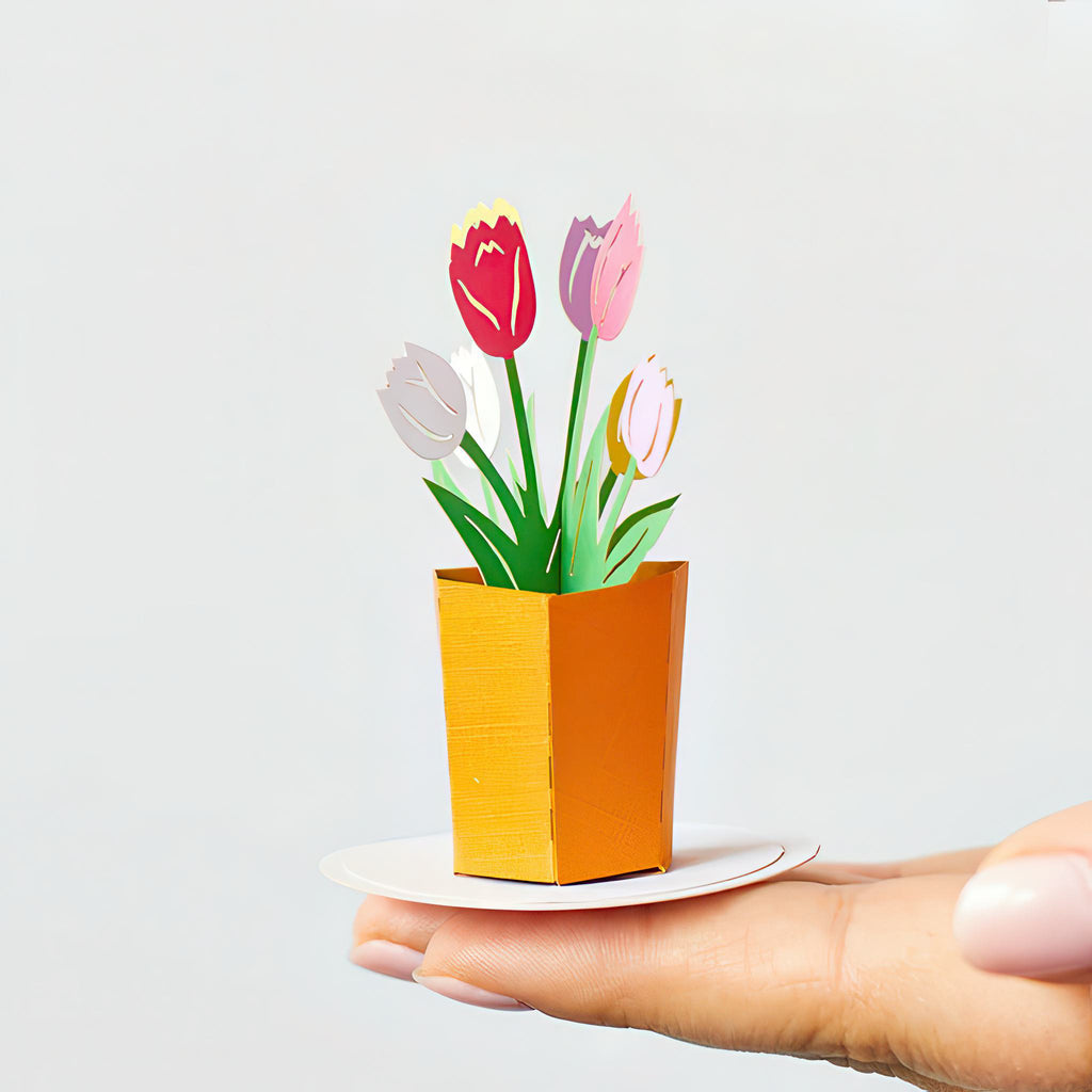 Tulip Stickerpop in hand.