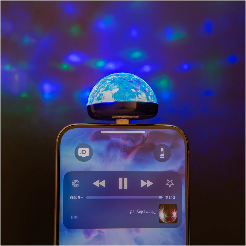Type C Phone Disco Light being used.