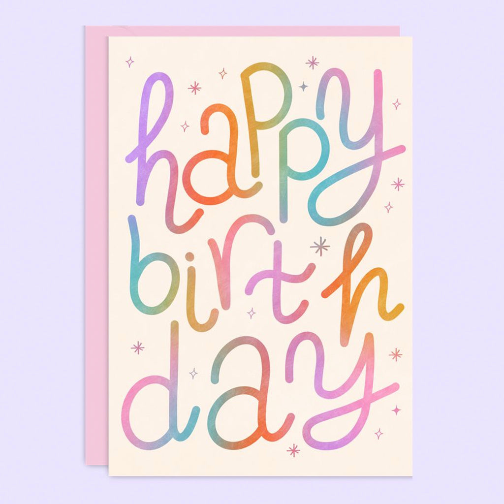 Typography Happy Birthday Card.