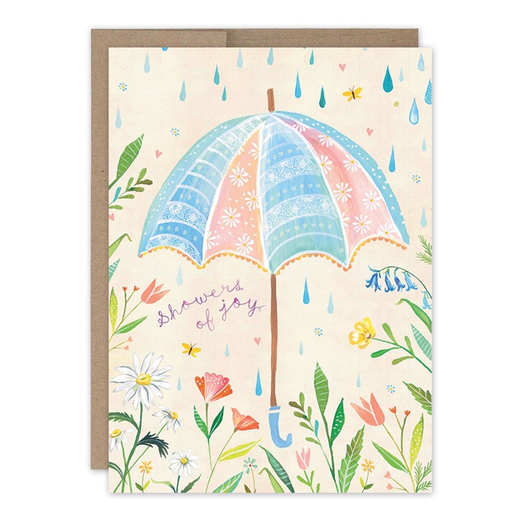 Umbrella Quilt Baby Shower Card.