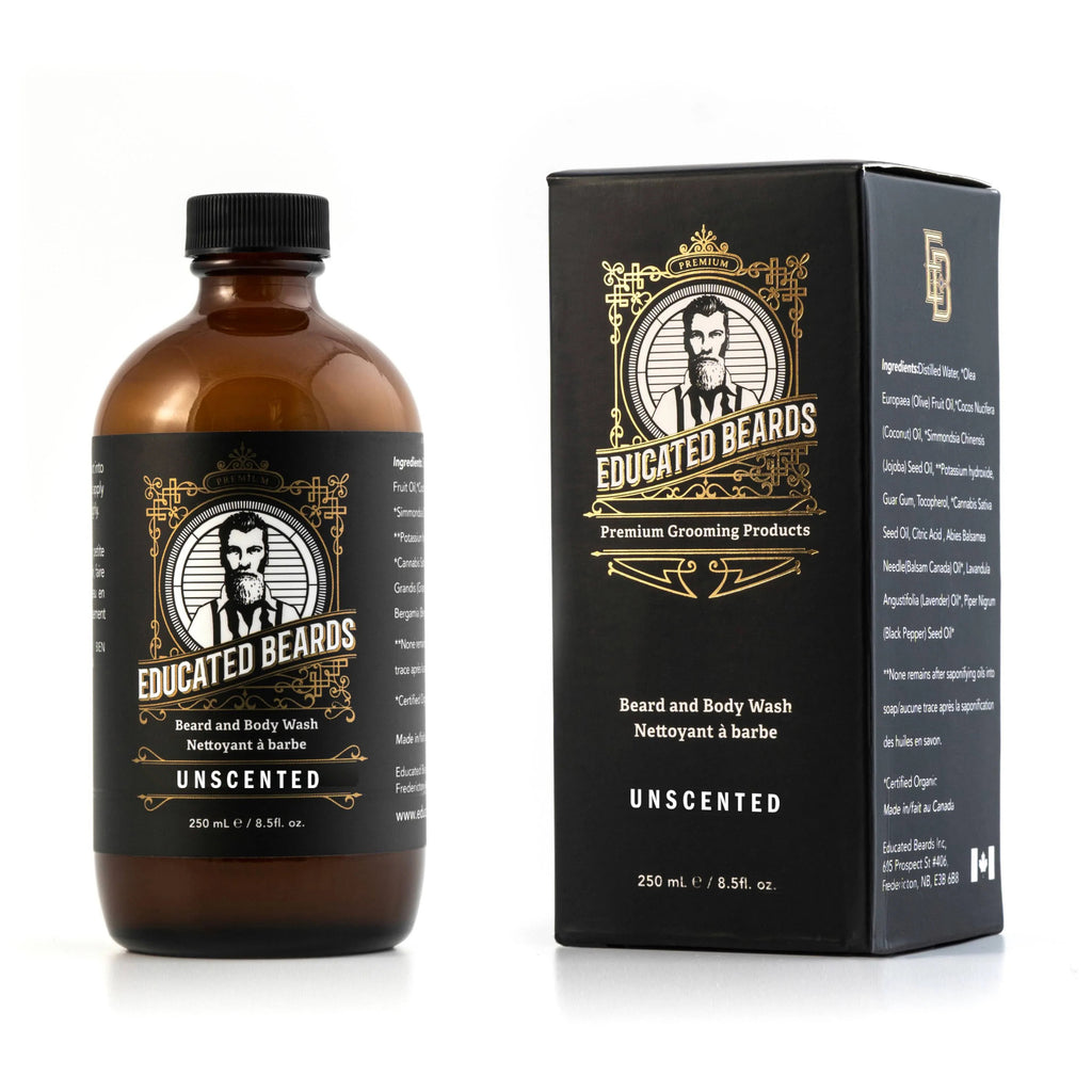 Unscented Beard Wash packaging.