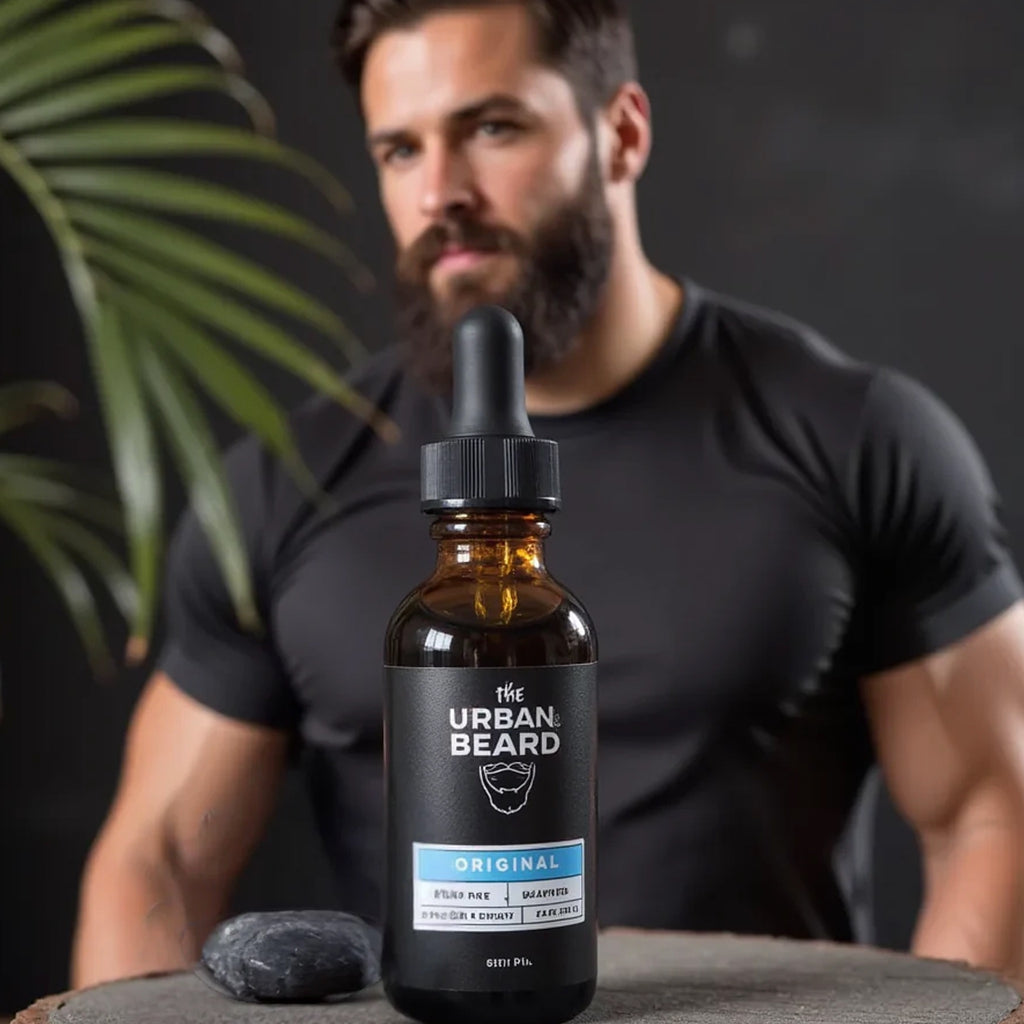 Urban Beard Oil Original on table.