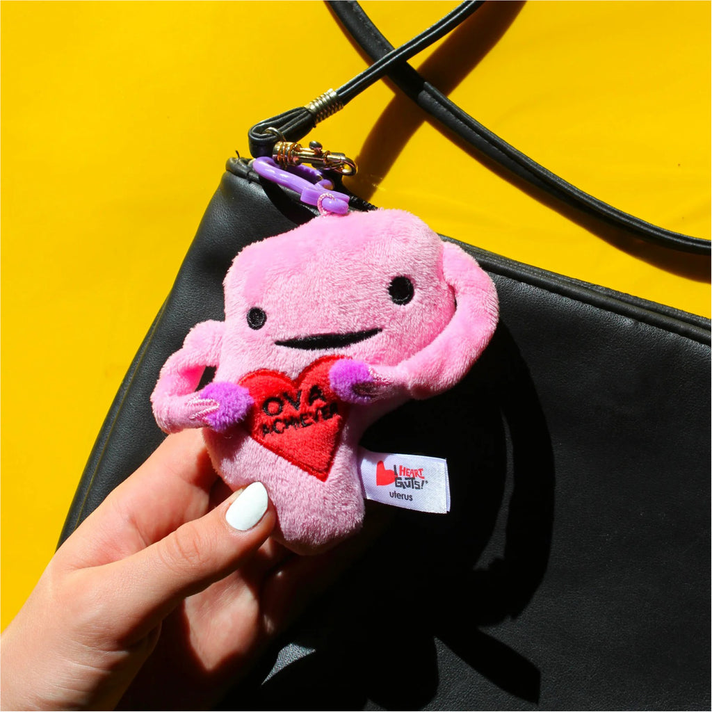 Uterus Bag Charm on purse.