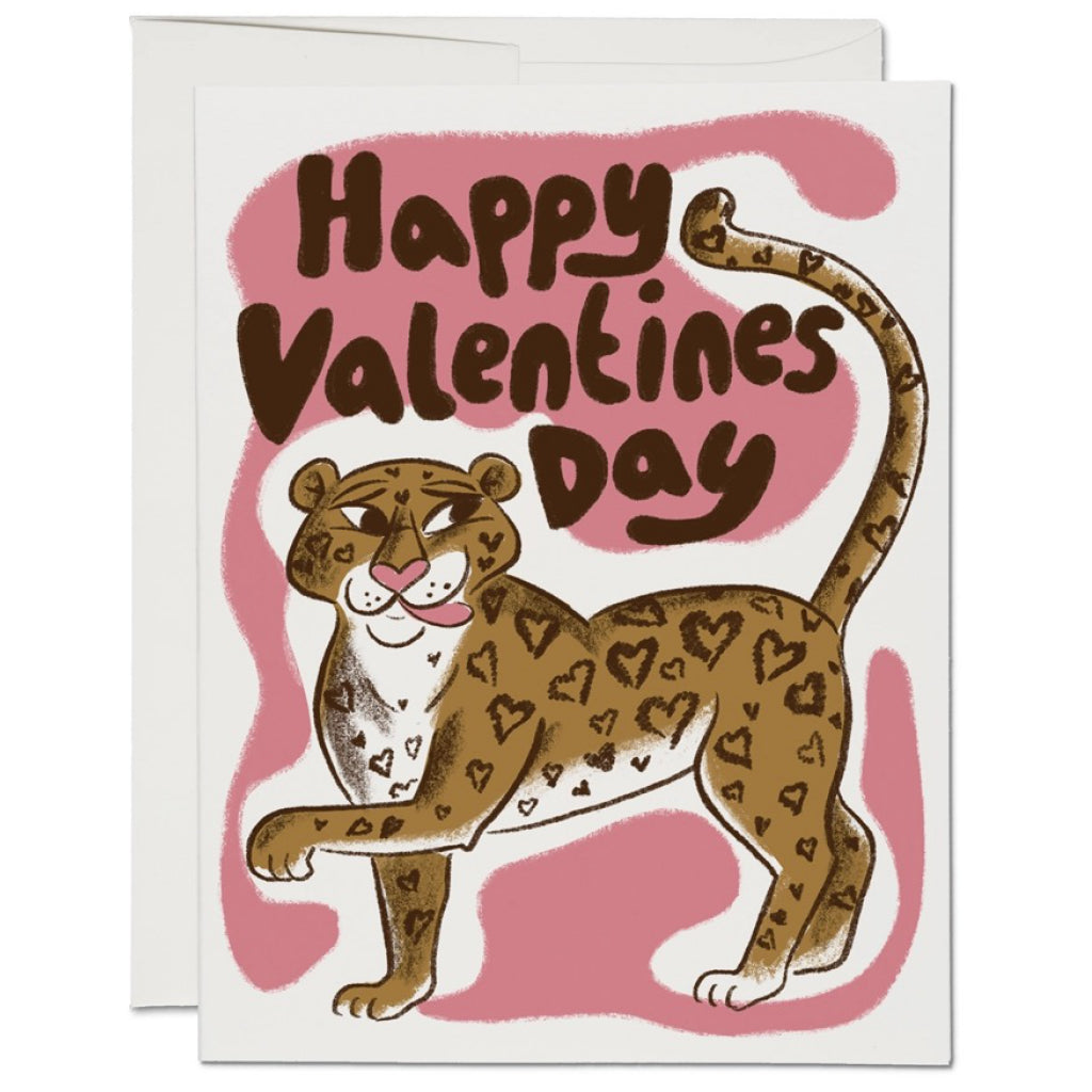 Valentine's Leopard Valentine's Day Card.