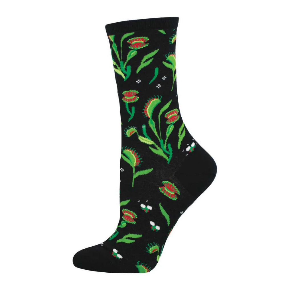 Venus Fly Trap Socks Black.