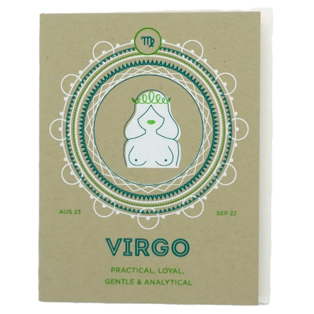 Virgo Zodiac Birthday Card.