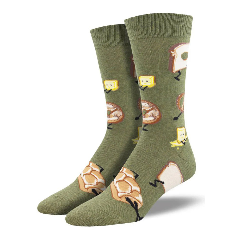 Walking Bread Socks Olive Heather.