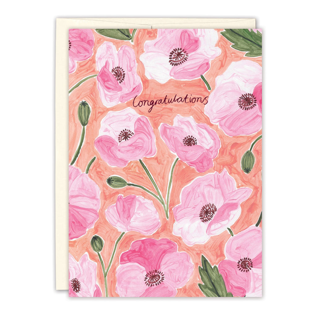 Watercolor Floral Congrats Card.