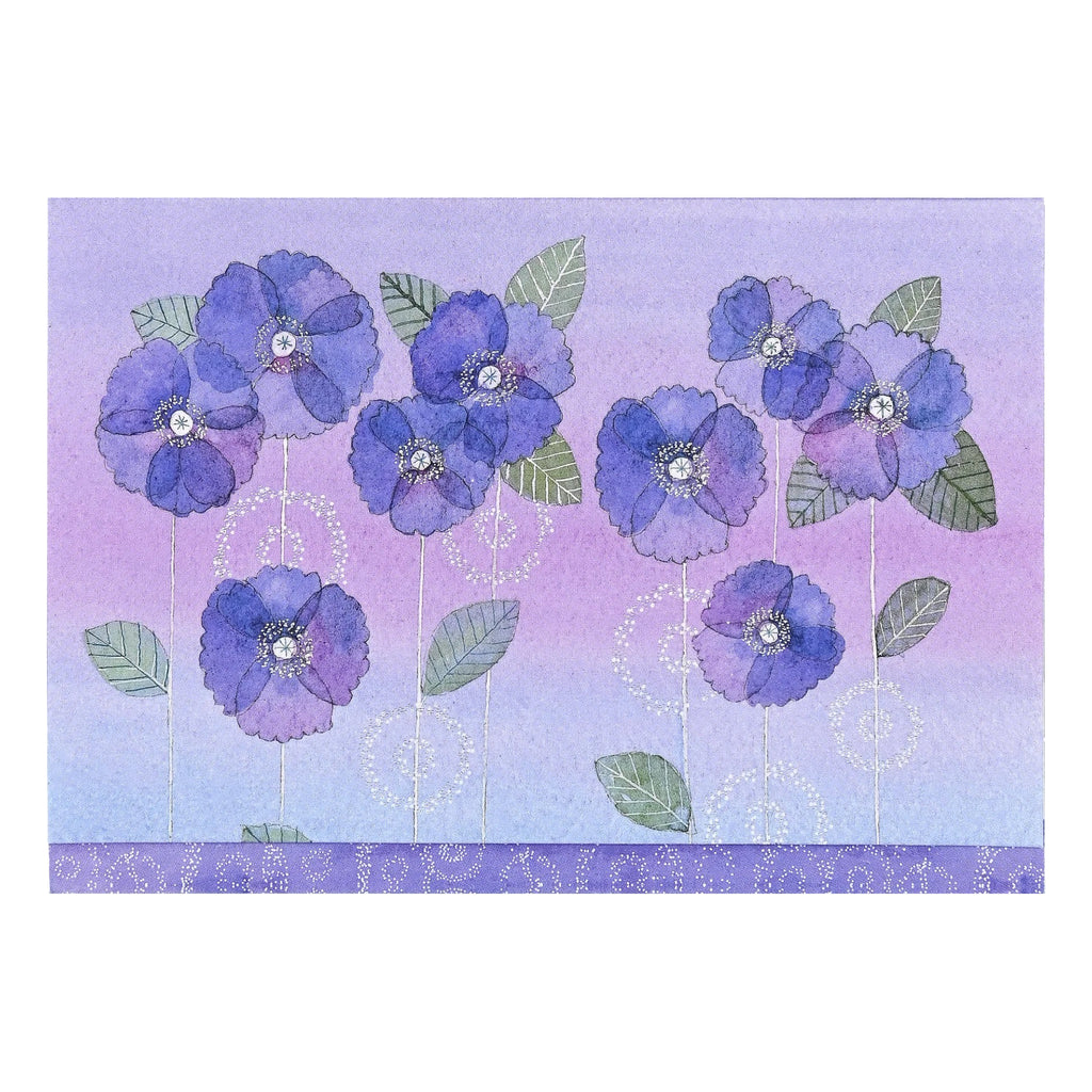 Watercolor Violets Boxed Note Card.