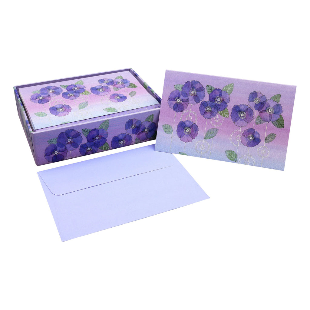 Watercolor Violets Boxed Note Cards.
