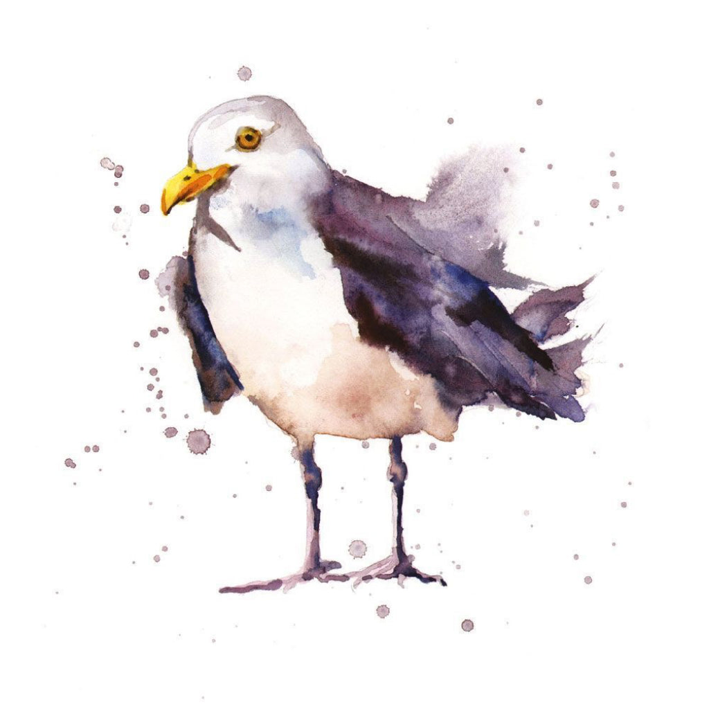 Watercolour Seagull Card.