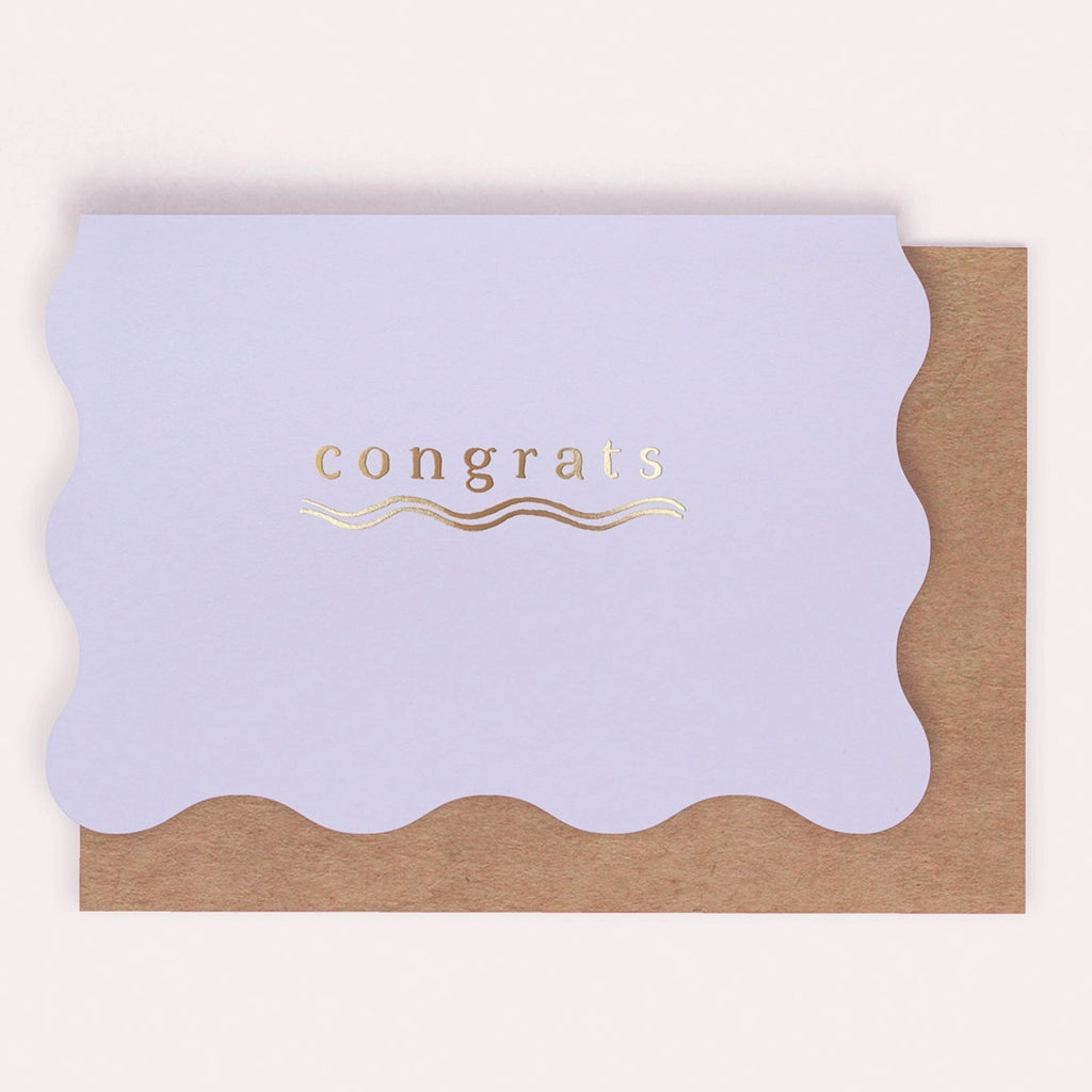 Wavy Congrats Card Gold Foil Card.