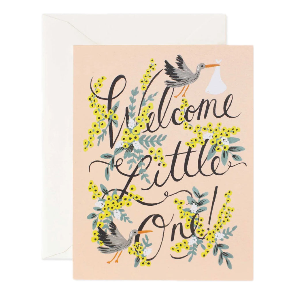 Welcome Little One New Baby Card.